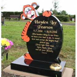 Flat sandblast and painted Tigger memorial