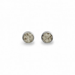 EverWith Ladies Classic Round Memorial Ashes Earrings