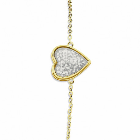 EverWith Ladies Gold Plated Silver Heart Memorial Ashes Bracelet