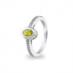 EverWith Ladies Oval Halo Memorial Ashes Ring with Fine Crystals