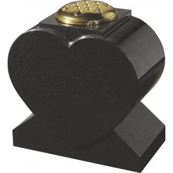 Black Granite Heart Vase